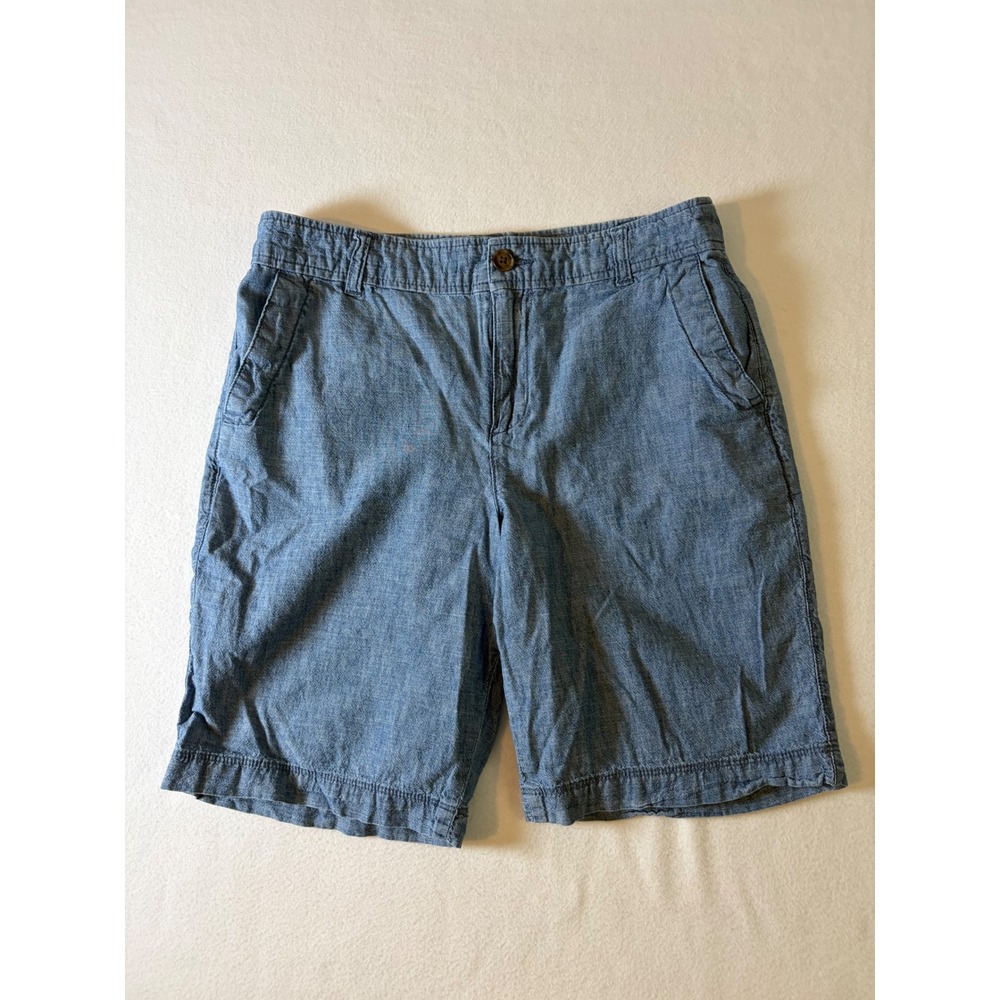 Gap For Good Mens Blue Chambray Shorts 9 Inch Inseam Size 4 Cotton Casual